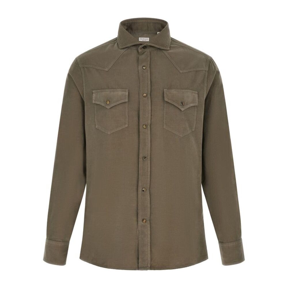 Brunello Cucinelli Bicolor Cotton Men's Blouse